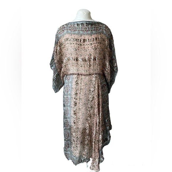 Vintage 70s The Silk Farm 100% Silk Semi Sheer Dress - Picture 2 of 9